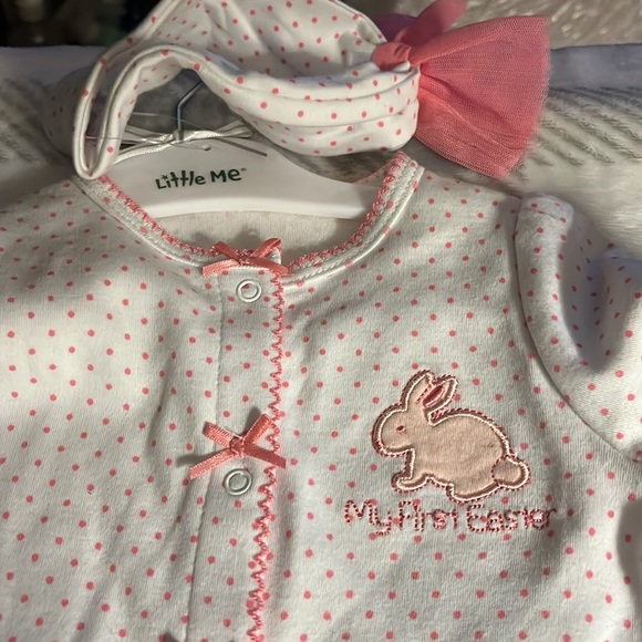 NWT Little Me My First Easter Baby 6M One Piece w/headband - Picture 2 of 6